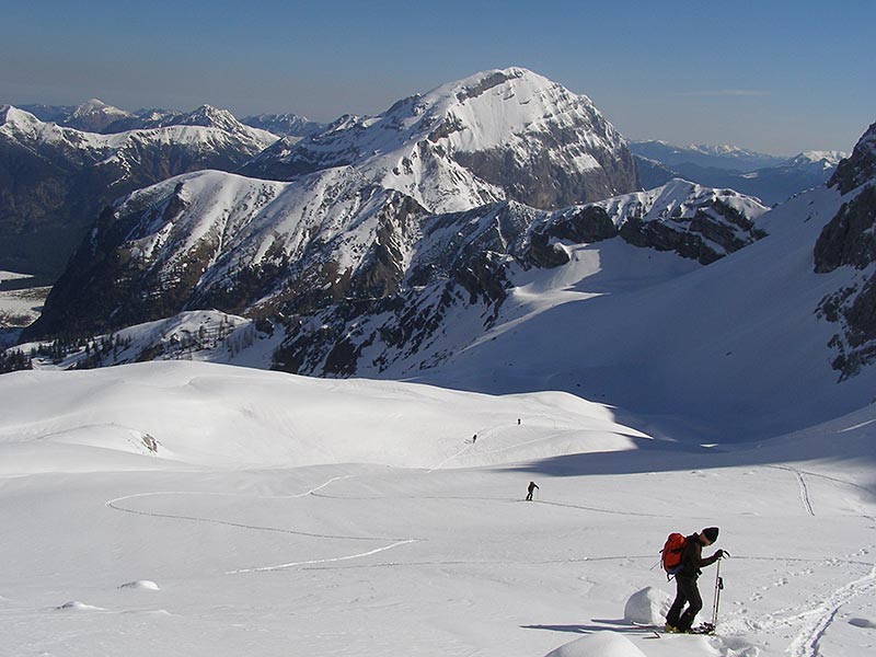 Überschaubarer Skitourenbetrieb im Hochglückkar